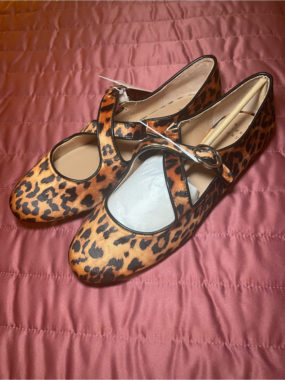 Women’s Leopard Print Mary Jane Flats Buckle Strap Size 9 (A New Day)